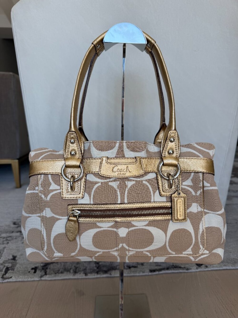 Coach Vintage Y2K Penelope Signature Jacquard Metallic Gold